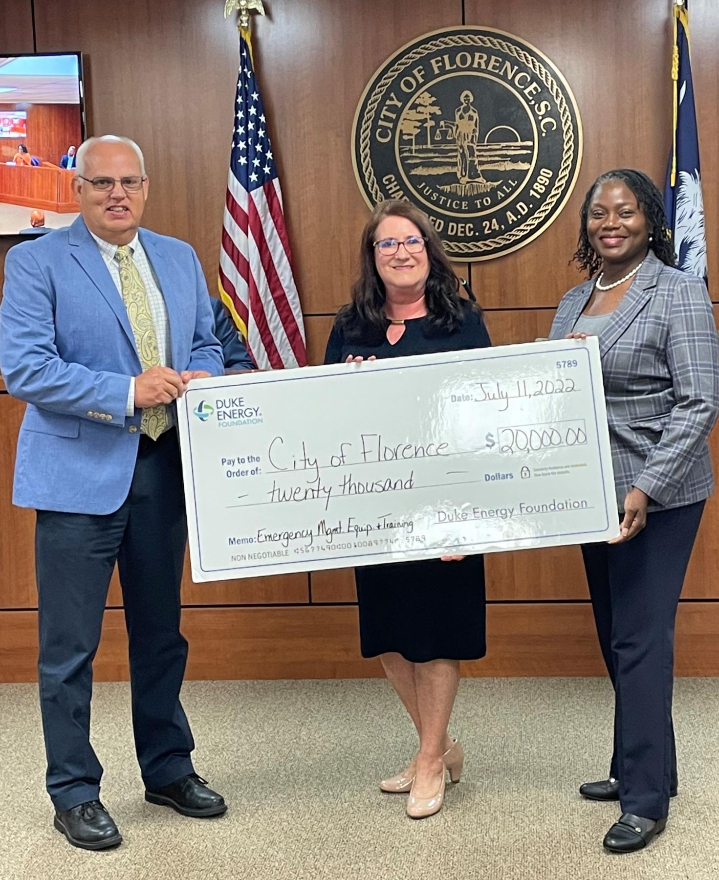 mayor, fire chief, and duke energy