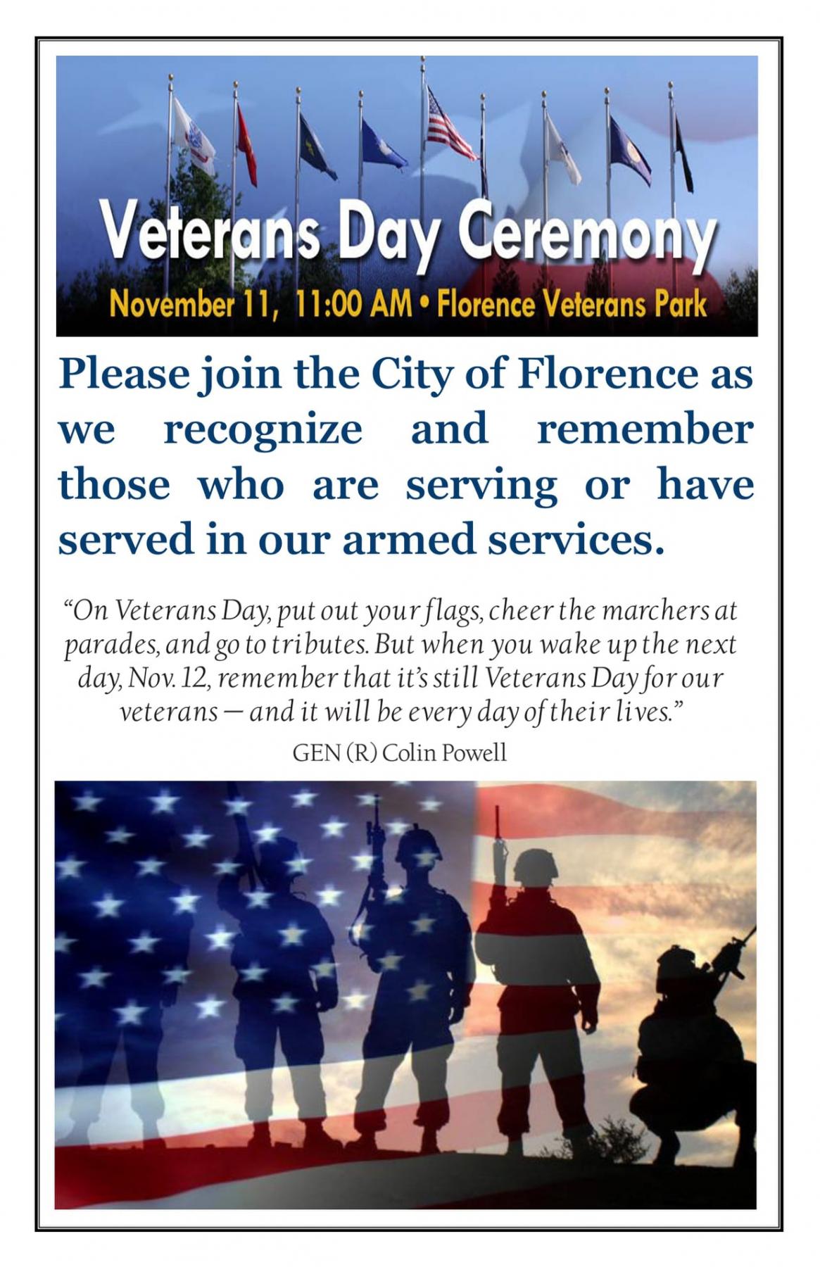 veterans day ceremony flyer