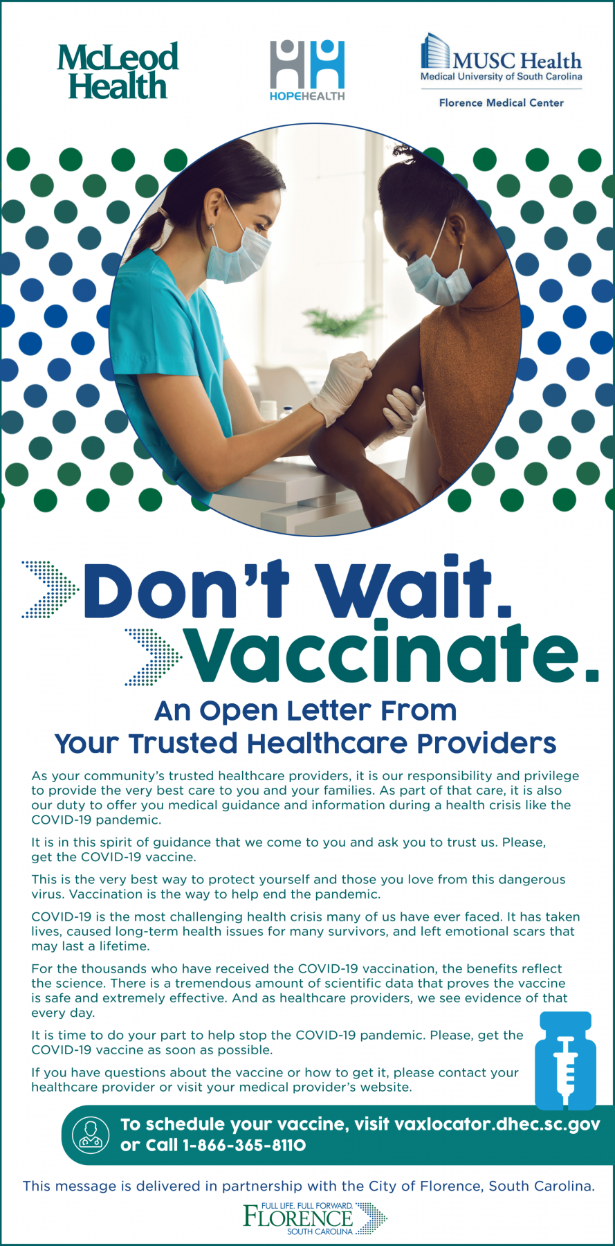 don't wait vaccinate flyer