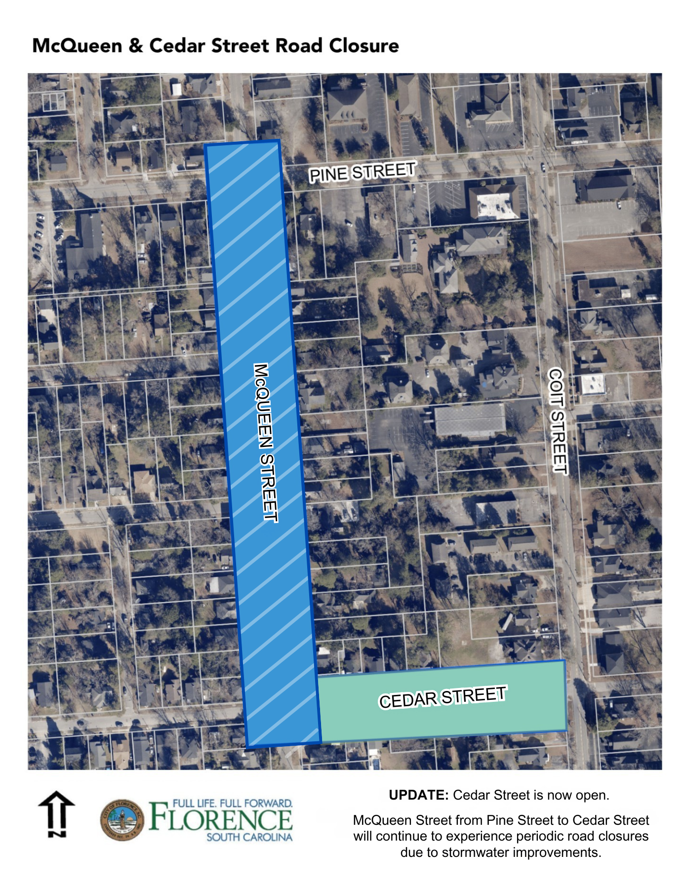 McQueen \u0026 Cedar Street Road Closure | City of Florence, SC, image size:1391x1800