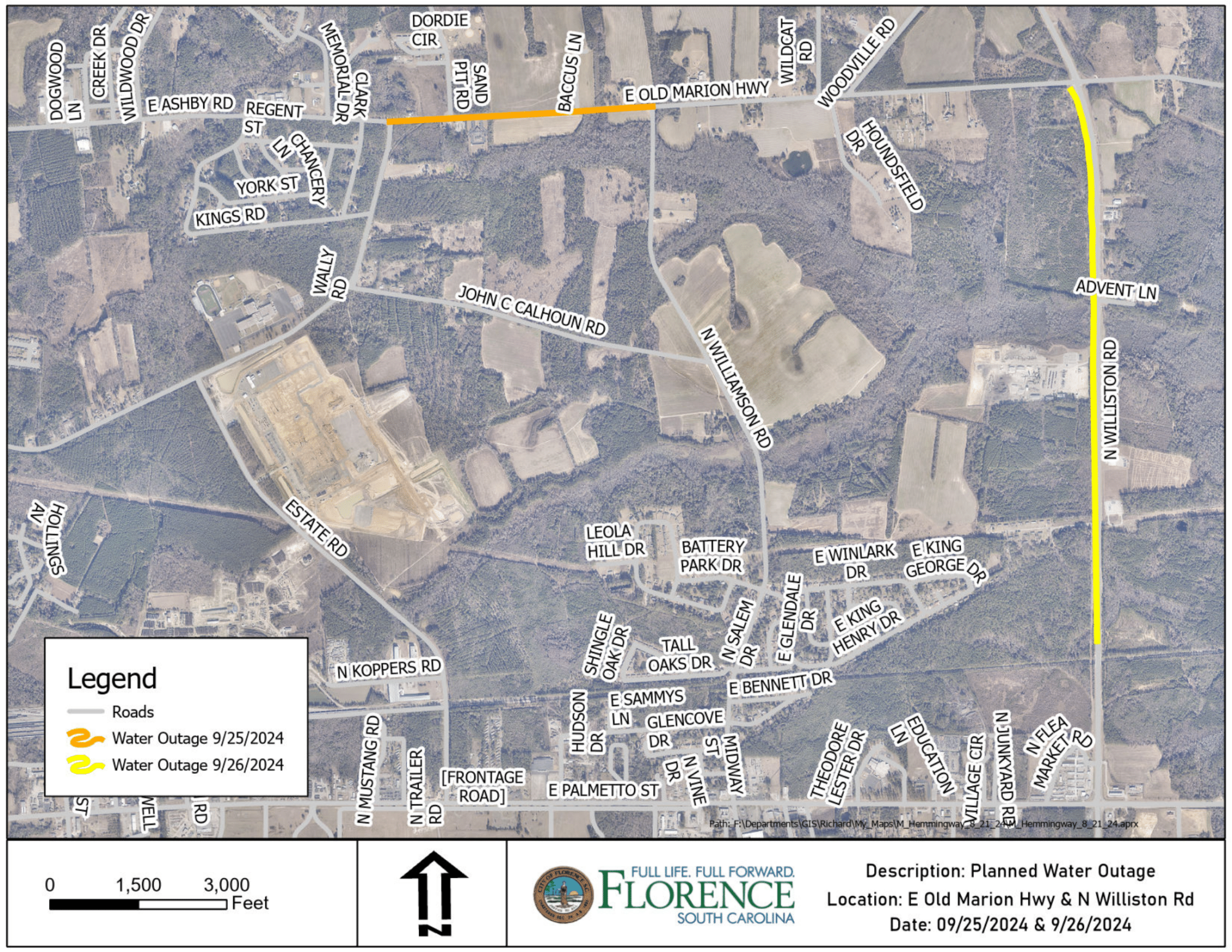 09/25/24-09/26/24 Water Outage Map