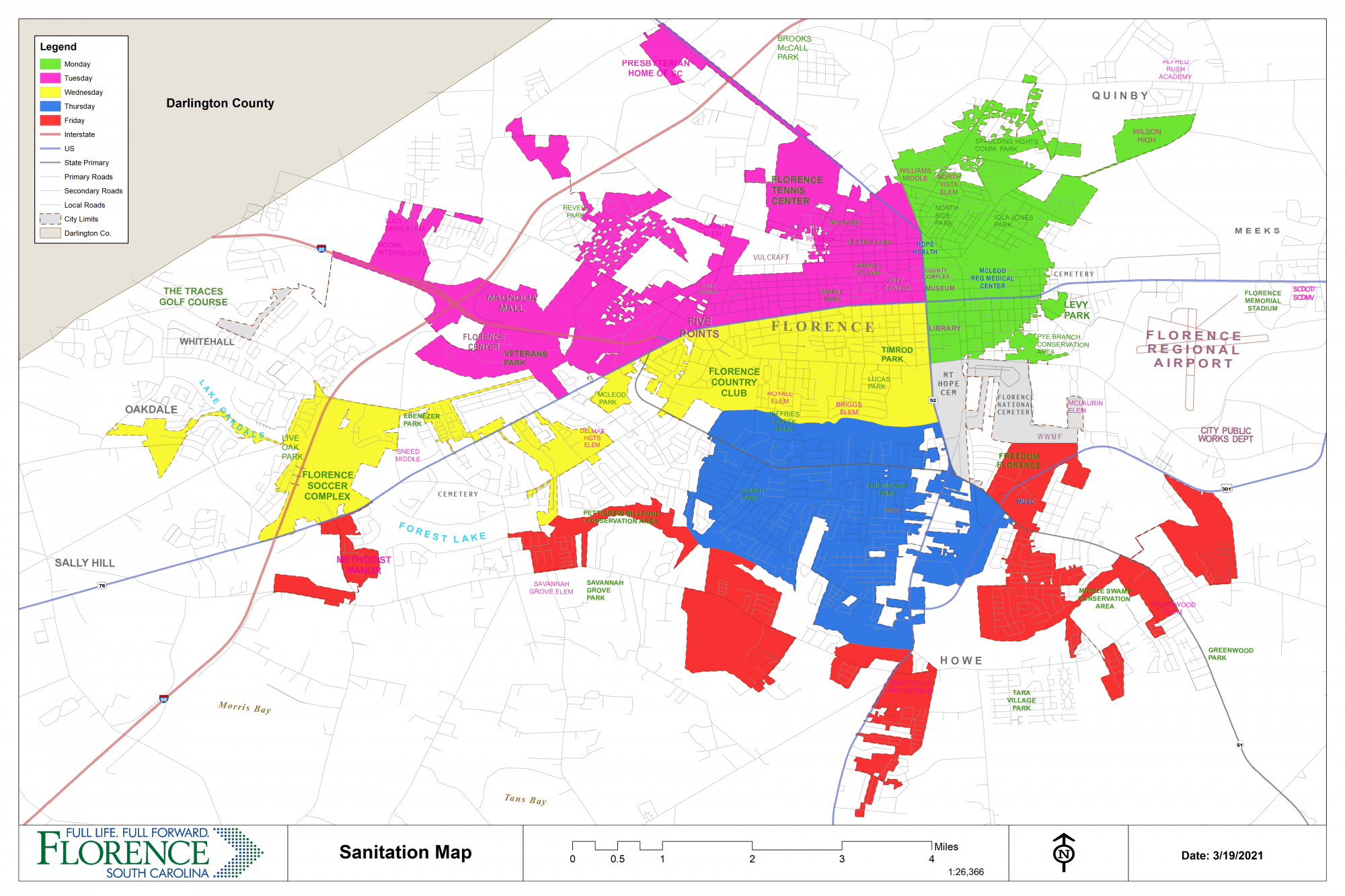 City garbage collection map